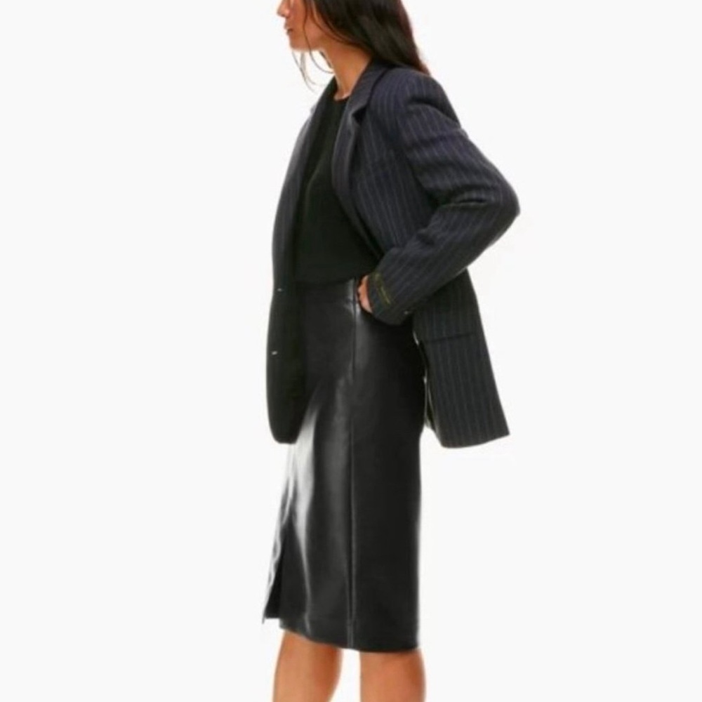 Aritzia Babaton Vegan Leather Skirt Pegu Black Size 2 (XS) Like New - Picture 4 of 12